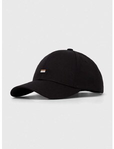 Bavlněná baseballová čepice BOSS černá barva