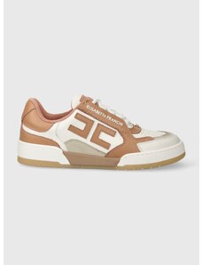 Kožené sneakers boty Elisabetta Franchi béžová barva, SA54G41E2