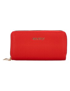 MaxFly Velká dámská koženková peněženka Luneta, červená
