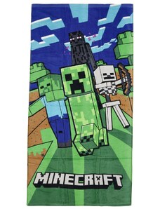Setino Hravý dětský ručník Minecraft Creeper, zelená