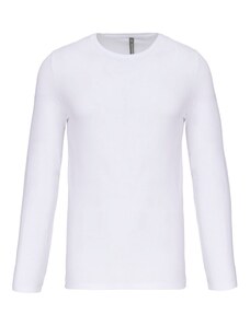 Adoco Kariban K3016 Pánské elastické tričko s dlouhým rukávem bílá - S