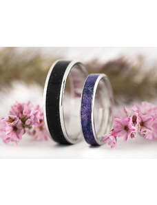 Zaczyk Wood Rings Snubní prstýnky Z-Amethyst Noc Kahiry Vulcanick Rock Stainless Steel