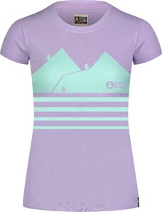 Nordblanc Fialové dámské bavlněné tričko DESIGN