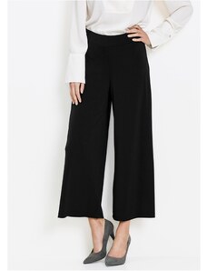 bonprix Žerzejové kalhoty Culotte Černá