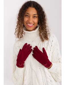 Wool Fashion Italia Bordové dámské rukavice