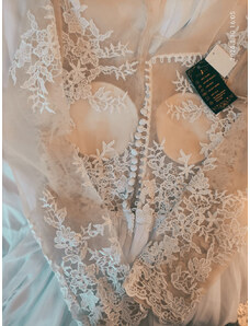 Donna Bridal dlouhé BOHO krajkové svatební šaty s dlouhým rukávem