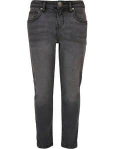 Urban Classics Kids Chlapecké Stretch Denim Kalhoty černé seprané