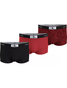 Pánské boxerky 3Pack 000NB3532E HZY černo červené - Calvin Klein