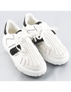 Fairy Bílo-černé dámské sportovní boty se zakrytým šněrováním (RA2049)