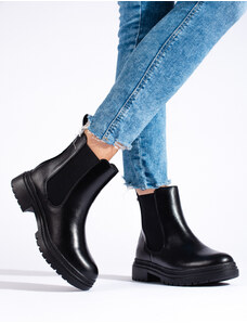 W. POTOCKI Trendy dámské kotníčkové boty černé platforma
