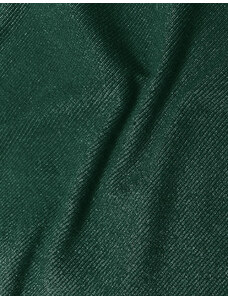 Factory Price Vypasované žebrované šaty v lahvově zelené barvě s kulatým výstřihem (5131-38)