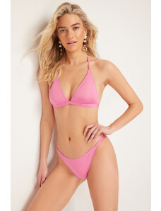 Trendyol Pink Gathered Brazilian Bikini Bottom