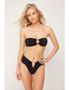 Trendyol Black Strapless Accessory Bikini Top