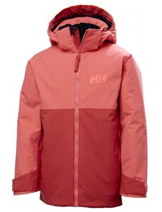 Helly Hansen Traverse Jacket JR Poppy dětská lyžařská bunda lososová/červená 152/12 let