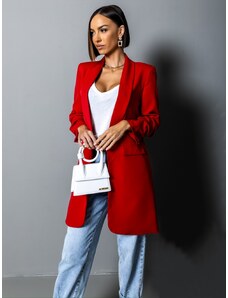 Erikafashion Červené elegantní sako CASTIEL otevřeného stylu