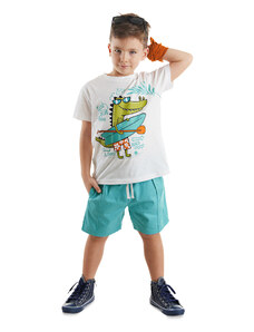 Denokids Alligator Boy T-shirt Gabardine Shorts Set