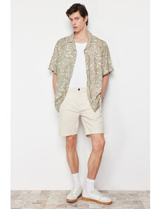 Trendyol Stone Oversize Fit Floral Pattern 100% Viscose Short Sleeve Flowy Summer Shirt