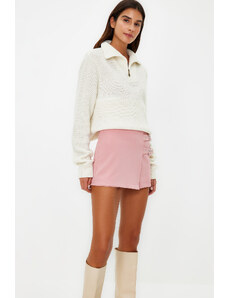 Trendyol Dusty Rose Belt Detailed Woven Shorts Skirt