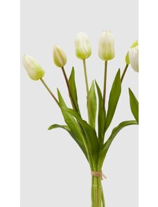 EDG Umělá květina svazek tulipánů 5ks bílý 1ks, 40 cm