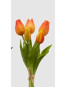 EDG Umělá květina svazek tulipánů 5ks žlutý/oranžový 1ks, 26 cm