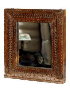 Zrcadlo v rámu z teakového dřeva, 63x8x68cm