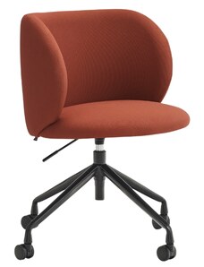 Červená čalouněná kancelářská židle Teulat Mogi