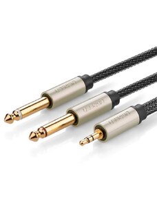Ugreen Audio kabel mini jack 3,5 mm - 2 x jack 6,35 mm 1 m šedý (AV126)