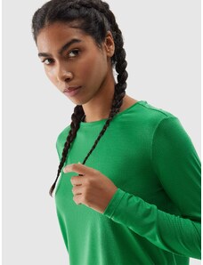 4F Dámské běžecké rychleschnoucí tričko s dlouhými rukávy - zelené