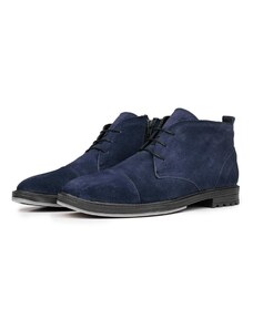Ducavelli Masquerade Genuine Leather Anti-Slip Sole Daily Boots Navy Blue.