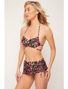 Trendyol Floral Patterned Bralette Brazilian 3-Piece Bikini Set