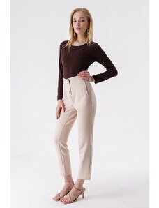 HAKKE High Waist Double Flare Trousers