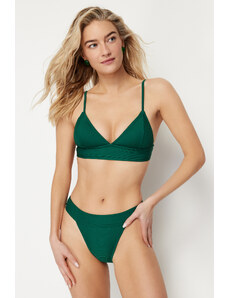 Trendyol Green Textured High Leg Regular Bikini Bottom