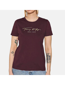 Dámské vínové triko Tommy Hilfiger 55467