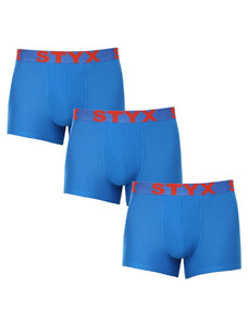 3PACK pánské boxerky Styx sportovní guma modré (3G1167)