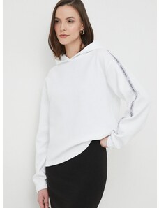 Mikina Calvin Klein Jeans dámská, béžová barva, s kapucí, s potiskem, J20J223078