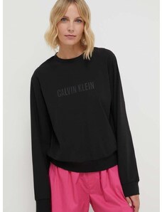 Tričko s dlouhým rukávem Calvin Klein Underwear černá barva, s pologolfem