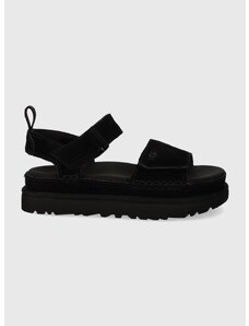 Semišové sandály UGG Goldenstar dámské, černá barva, na platformě, 1136783