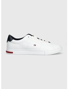 Kožené sneakers boty Tommy Hilfiger ESSENTIAL LEATHER DETAIL VULC bílá barva, FM0FM04047