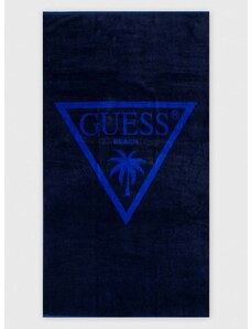 Bavlněný ručník Guess tmavomodrá barva, E4GZ03 SG00L