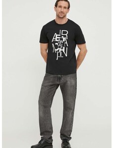 Bavlněné tričko Armani Exchange černá barva, s potiskem, 3DZTAA ZJA5Z