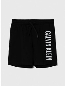 Dětské plážové kraťasy Calvin Klein Jeans černá barva, nastavitelný pas
