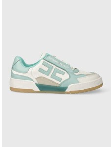 Kožené sneakers boty Elisabetta Franchi tyrkysová barva, SA28G41E2