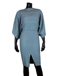 Úpletové šaty + svetr Donna 94916 modré