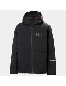 Helly Hansen Quest Jacket JR Black dětská lyžařská bunda černá/oranžová 164