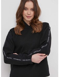 Mikina Calvin Klein Jeans dámská, černá barva, s kapucí, s potiskem, J20J223078