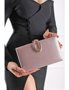 Paris Style Růžovozlatá společenská clutch kabelka Antonia