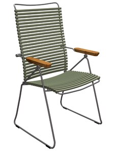 Olivově zelená plastová polohovací zahradní židle HOUE Click