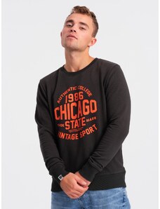 Ombre Men's collegiate print sweatshirt - dark brown