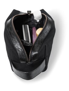 Bagind Hygi Misty - kosmetická taška z černé hovězí kůže a odolného canvasu