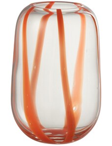 Oranžová skleněná váza J-line Spiny 24 cm